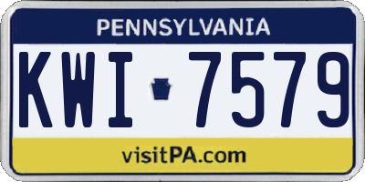PA license plate KWI7579