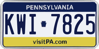 PA license plate KWI7825