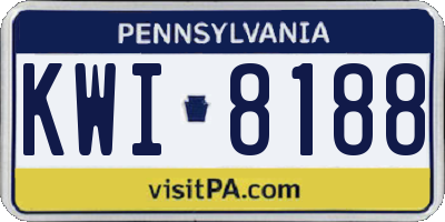 PA license plate KWI8188