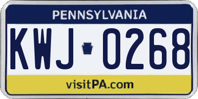 PA license plate KWJ0268