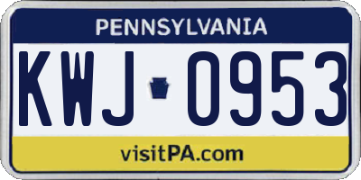 PA license plate KWJ0953
