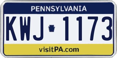 PA license plate KWJ1173