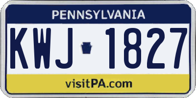 PA license plate KWJ1827