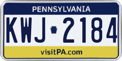 PA license plate KWJ2184