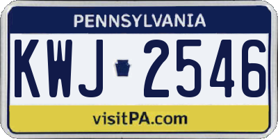 PA license plate KWJ2546
