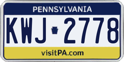 PA license plate KWJ2778