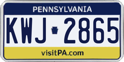 PA license plate KWJ2865