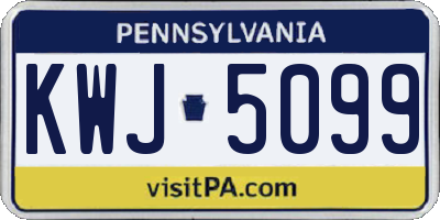 PA license plate KWJ5099