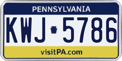 PA license plate KWJ5786