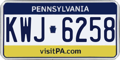 PA license plate KWJ6258