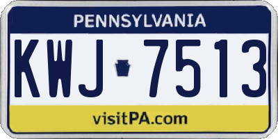 PA license plate KWJ7513