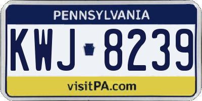 PA license plate KWJ8239