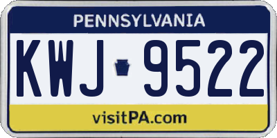 PA license plate KWJ9522