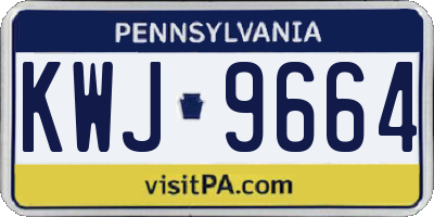 PA license plate KWJ9664