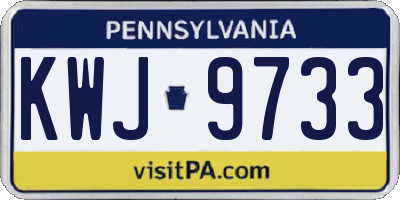 PA license plate KWJ9733