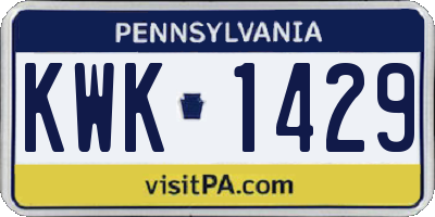 PA license plate KWK1429
