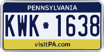 PA license plate KWK1638