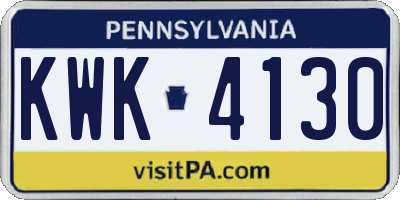 PA license plate KWK4130