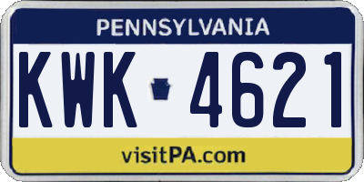 PA license plate KWK4621