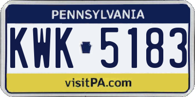 PA license plate KWK5183