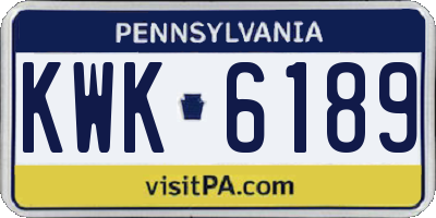PA license plate KWK6189