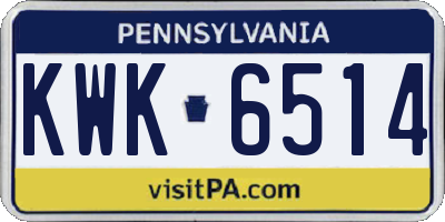 PA license plate KWK6514