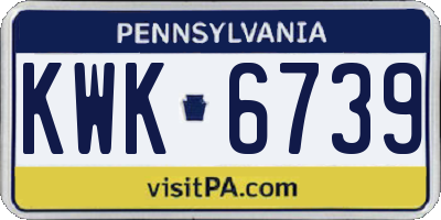 PA license plate KWK6739