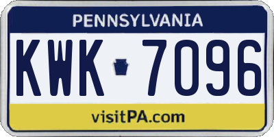 PA license plate KWK7096