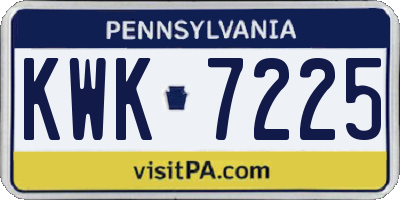 PA license plate KWK7225