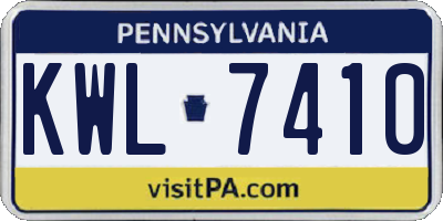 PA license plate KWL7410