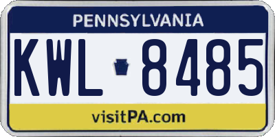 PA license plate KWL8485