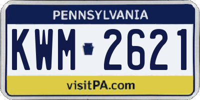 PA license plate KWM2621