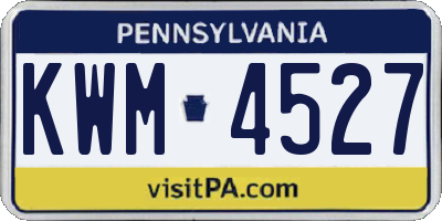 PA license plate KWM4527
