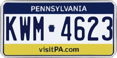 PA license plate KWM4623