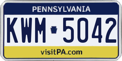 PA license plate KWM5042