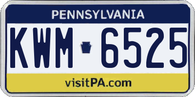 PA license plate KWM6525