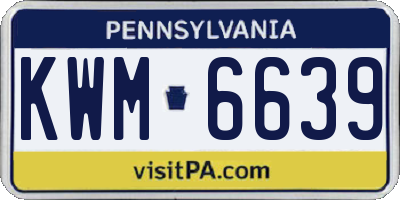 PA license plate KWM6639