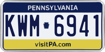 PA license plate KWM6941