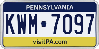 PA license plate KWM7097