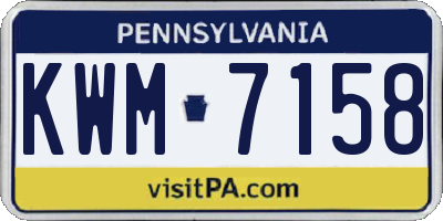 PA license plate KWM7158