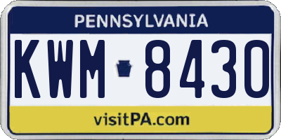 PA license plate KWM8430