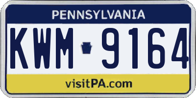 PA license plate KWM9164