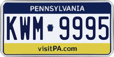 PA license plate KWM9995