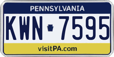 PA license plate KWN7595
