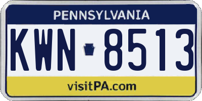 PA license plate KWN8513