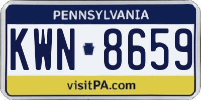 PA license plate KWN8659