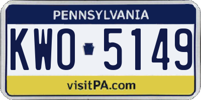 PA license plate KWO5149