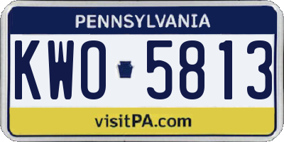 PA license plate KWO5813