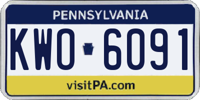 PA license plate KWO6091