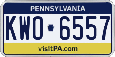 PA license plate KWO6557